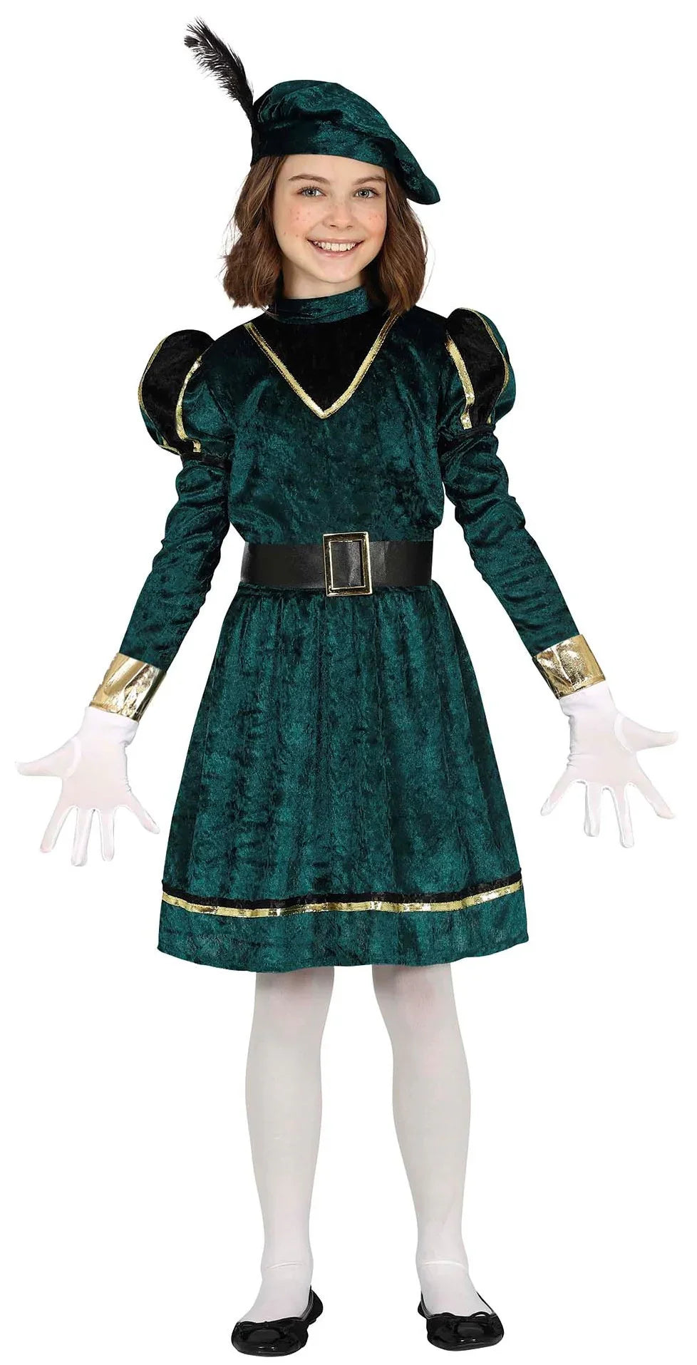 Disfraz de Paje Real Verde para Niña Pajes Reales Guirca